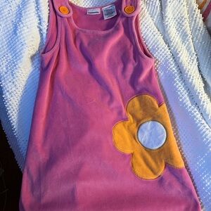 Pink Sleeveless Dress with orange Flower